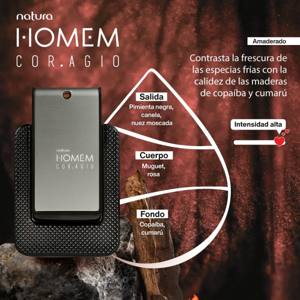 Homem Cor.agio - 100ml Perfume Intenso Natura